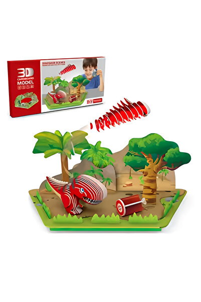 Universul Jucăriilor Puzzle 3D Dinozauri pentru Copii – 44 Piese DIY, Ediția ...