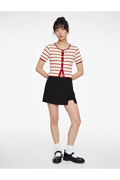 Koton Ζακέτα με κουμπιά, κοντό μανίκι, λαιμόκοψη ποδηλάτου, Βαμβάκι τεμάχια