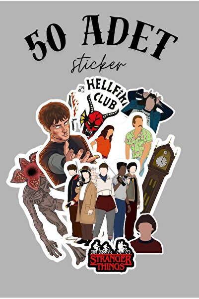 TİWO DİJİTAL STRANGER THİNGS DIY SET PARLAK 55 PARÇA STİCKER Bullet Journal A...