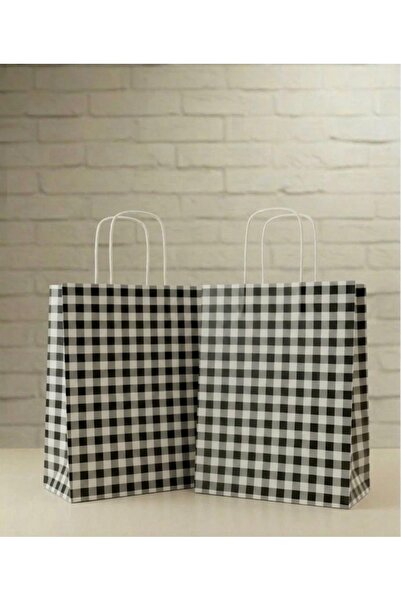 aybaş kağıtçılık 1.Kalite 25x31 Cm (5 Adet) Büyük Boy Siyah/Beyaz Ekose Kraft...