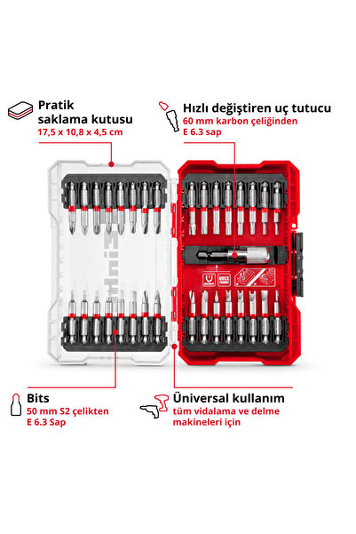Einhell M-CASE Vidalama bits uç seti 33 parça - 49118903