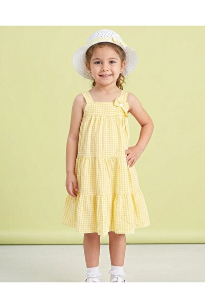 VOY KİDS Καλοκαιρινό καρό φόρεμα για κορίτσια, δώρο καπέλο, επιλογή μεγέθους ...