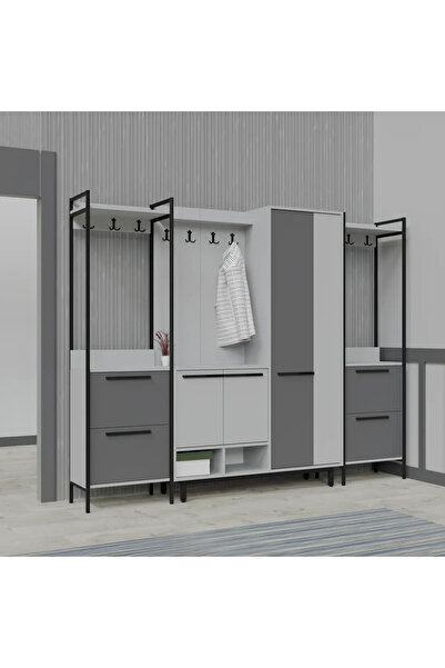 Abre X-plaza Lux Portmanto Askılıklı Modern Vestiyer Takımı