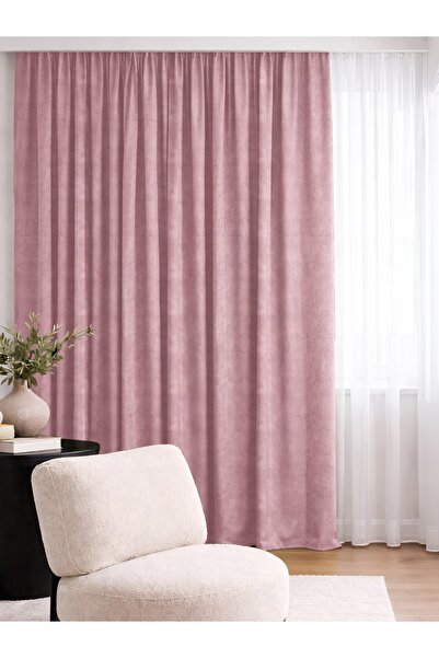 FAVOLLİ Ανοιχτό ροζ νησιώτικο φόντο κουρτίνα - Velvet Textured Dream Series