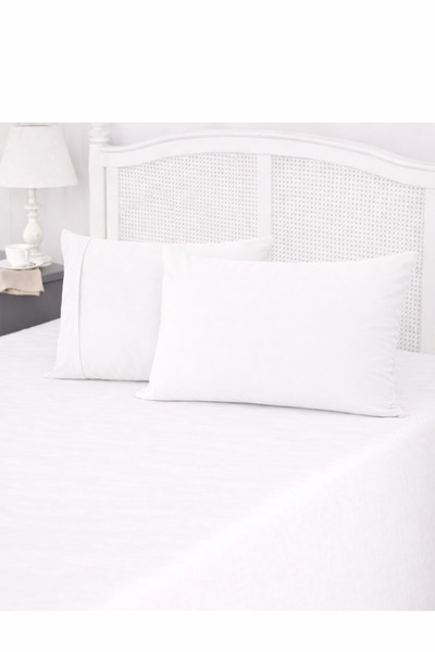 Zarif Home Pillowcase with Cover Plain Cotton 2 Pieces - 50 X 70 - White