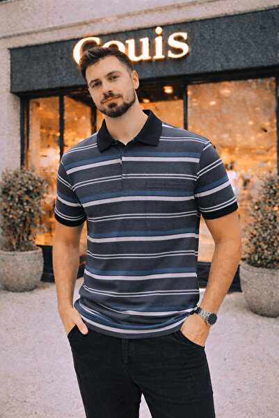 Butik Ανδρικό μπλουζάκι με γιακά πόλο μεγέθους Battal με τσέπη