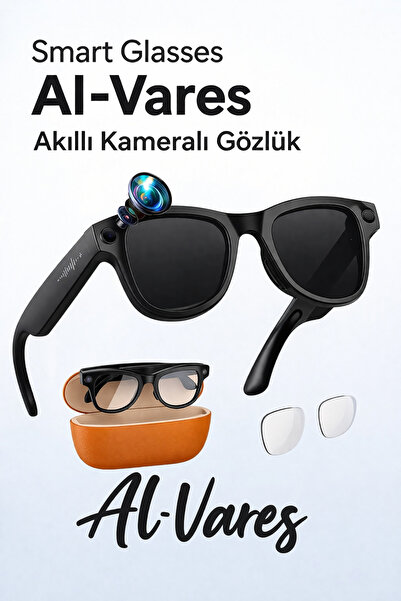 Marbar Yapay Zeka Gözlük(AI)–1080p Kayıt-2K Görüntü,Kamera+Bluetooth+Canlı Çe...