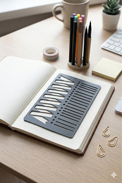 Karmelom Studio Διακοσμητική κορδέλα και χάρακας με στένσιλ σχεδίασης - για η...