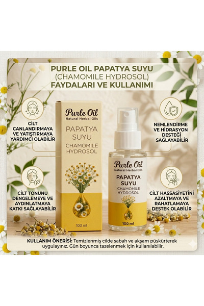 PURLEOİL Papatya Hidrosolü – Hassas Ciltlere Doğal Yatıştırıcı Dokunuş!
