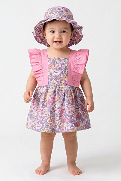 Mnk Baby&Kids Baby Girl Cotton Crispy Baby Dress TF7313 PINK