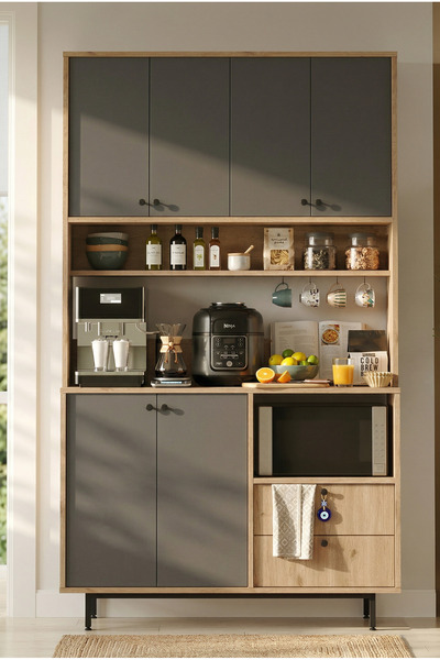 Yurudesign Royce Serisi Kahve Köşesi Çok Amaçlı Dolap Mutfak Dolabı Sepet-Ant...