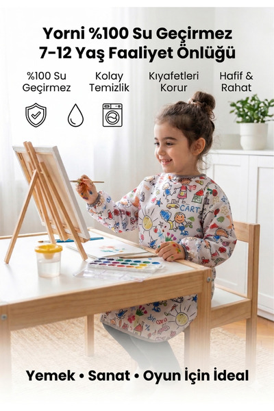 yorni 2 Adet, Ekonomik Set, 7-11 yaş, Family ve Zoo Desen, UZUN Kollu, Sıvı G...