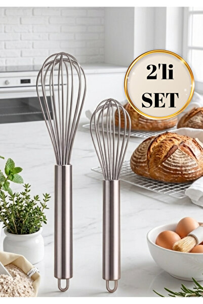BRE HOME 2 boy ultra kalın telli paslanmaz çelik lüx çırpıcı karıştırıcı mutf...