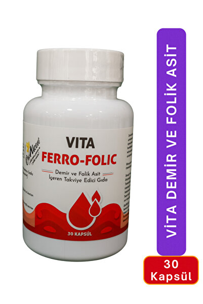 Dr.Alcen Vita Ferro Folik Demir Folik Asit 30 Kapsül Enerji Kan Oluşumu Güç D...