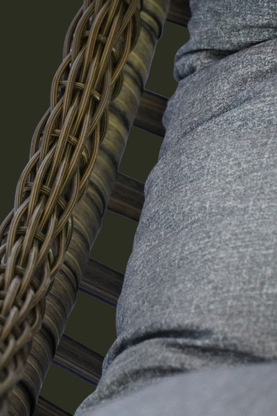 KalyonHome Gardeniza Relax Rattan Tek Kişilik Bahçe Salıncağı Ayak Uzatmalı Balkon Teras Gri