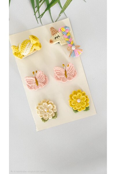 Newborn Baby Buckle Handmade Mixed 6-Piece Clip Hairless Baby Buckle Handmade Set Baby Gift