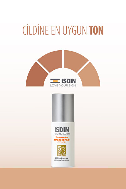 ISDIN Fotoprotector Fusion Water Magic Repair Color Spf 50 50 ml Onarıcı Renkli Yüz Güneş Kremi