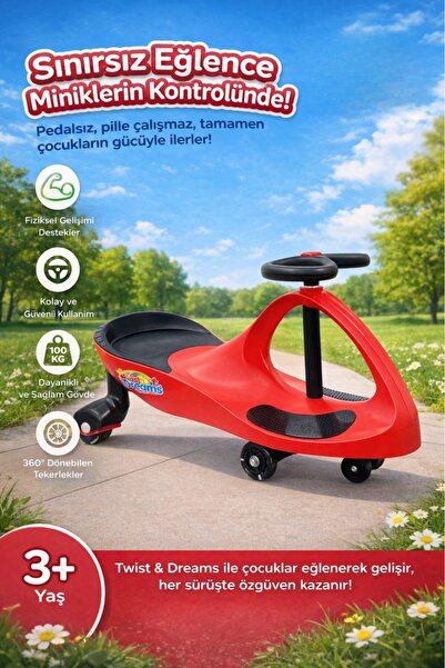 hak-iş oyuncak Swing Car Karınca Kaykay Kırmızı