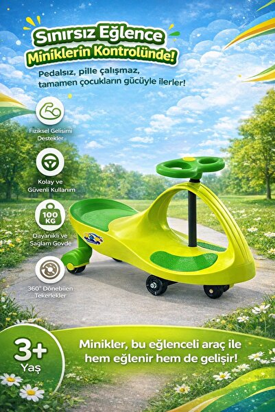 hak-iş oyuncak Swing Car Karınca Kaykay Yeşil