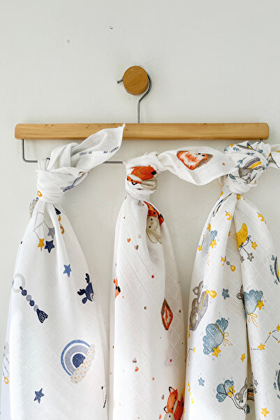 COOLMINIES Çok Amaçlı Müslin Örtü 3’lü Set, Müslin Yenidoğan Bebek Battaniyes...