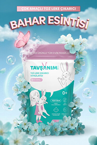 TAVŞANIM! Çamaşır Ve Yüzey için Çok Amaçlı Oksijenli Toz Leke Çıkarıcı ve Bey...