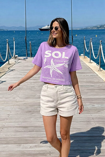 Sheesy Μπλουζάκι Sea Star με τύπωμα Crop
