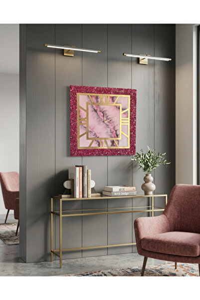 Home Duvar Saati -40 cm- Taşlı Epoksi Duvar Saati- Modern Ve Şık Tasarım