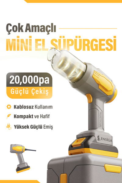 EN SİGA Kablosuz Araç Süpürgesi 20000 Pa Güçlü Çekiş Şarjlı El Süpürgesi Çok ...