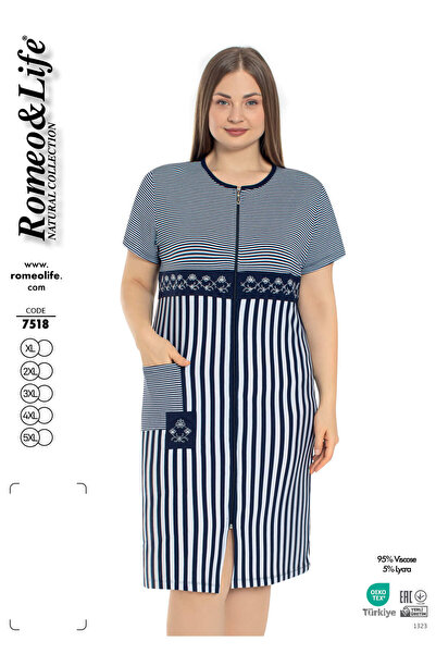 ROMEO LİFE Γυναικείο φόρεμα μεγάλου μεγέθους από ύφασμα Lycra Viscose με φερμ...