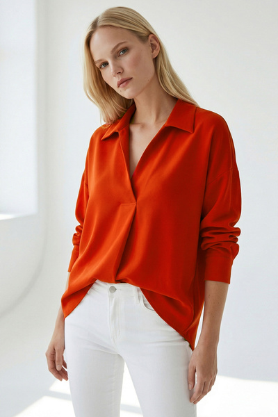 Exquise Μπλούζα με χαμηλό μανίκι V λαιμόκοψη