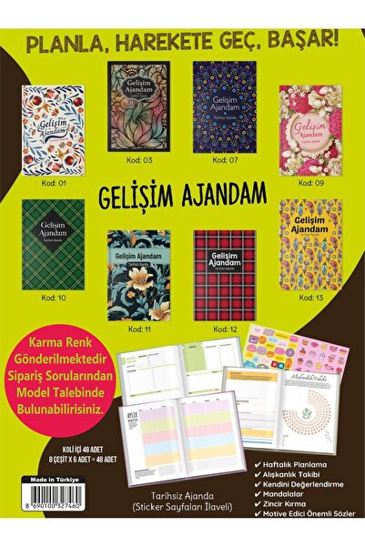 Modellino Gelişim Ajandam Sonsuz Ajanda Tarihsiz Ajanda - Ciltli Sert Kapak -...