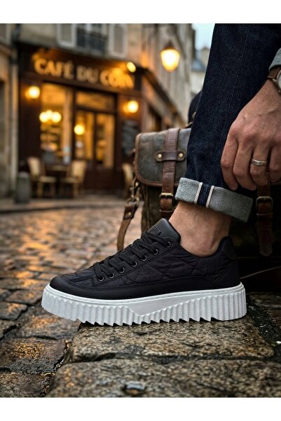 BOA BA0801 BOA High Sole Black Parachute Fabric Skin Detailed Men's Shoes