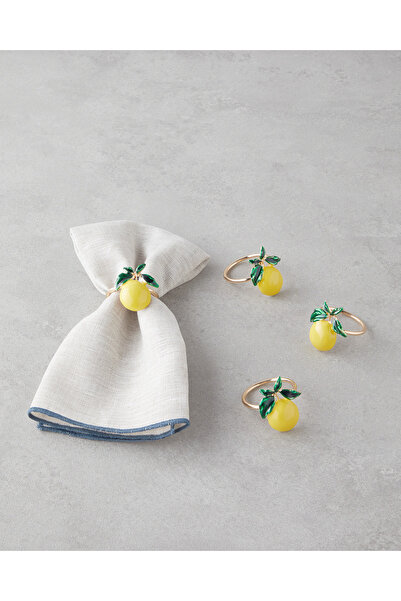 English Home Δαχτυλίδια χαρτοπετσέτας Summer Lemon Metal 4 τεμαχίων 4 εκ. Χρυσό