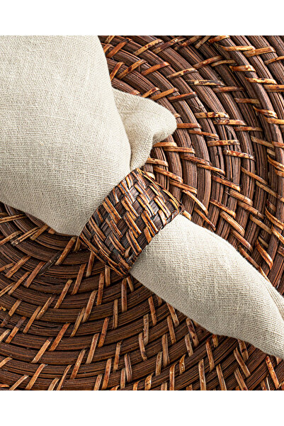 English Home Δαχτυλίδι χαρτοπετσέτας Aidan Rattan σε καφέ χρώμα