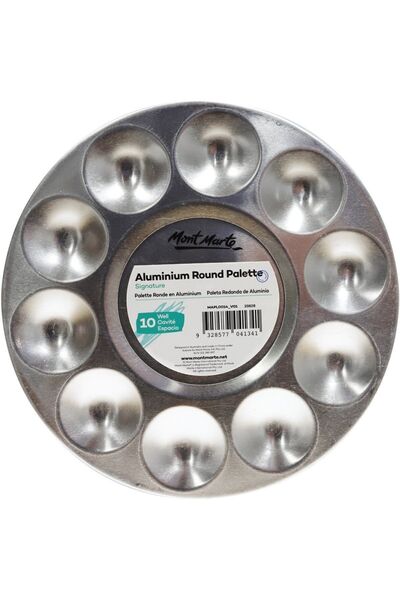 Mont Marte Στρογγυλή παλέτα αλουμινίου με 10 θήκες