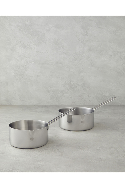English Home SauceMate Paslanmaz Çelik 2'li Sos Tencere Seti 14-16 cm Silver
