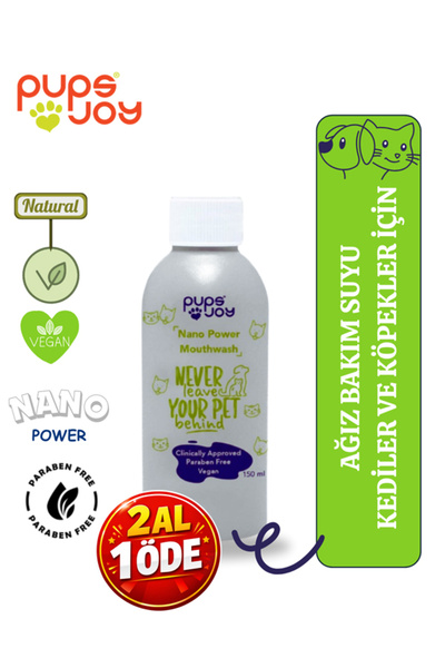 Kedi & Köpek Ağız Bakım Suyu - Nano Gümüş Ağız Kokusu - Diş & Diş Eti Sağlığı 150 ml