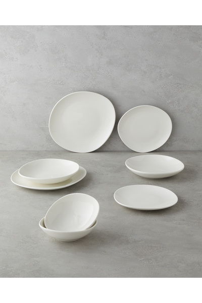 English Home Shape Porselen Yemek Takımı 8 Parça 2 Kişilik Beyaz