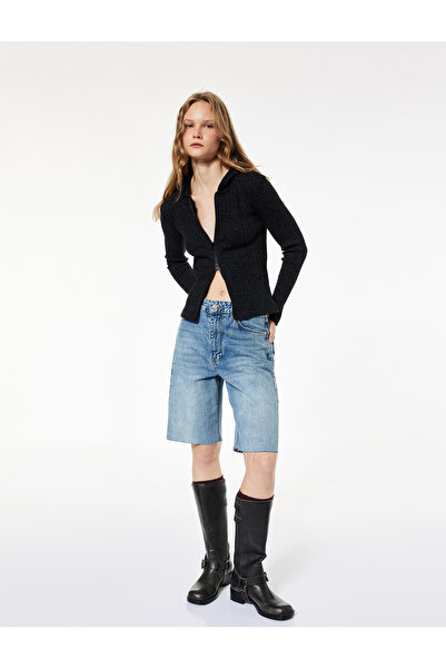 Koton εφαρμοστό με κουκούλα Ζακέτα με μακρύ μανίκι με φερμουάρ