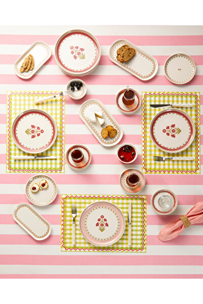 English Home Cloves Seramik Kahvaltı Takımı 32 parça 6 kişilik Pembe