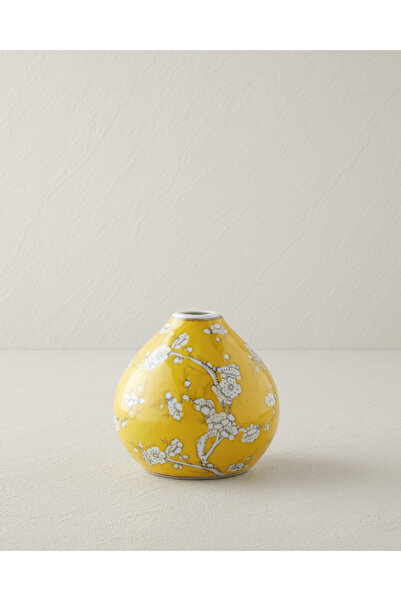 English Home Camila Porselen Vazo 11,5 cm Sarı