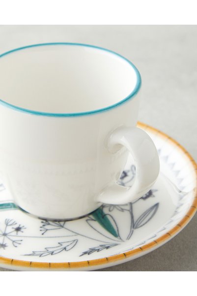 English Home Zelia Bone Porcelain 4 Piece Coffee Cup Set for 2 People 90 ml Colorful