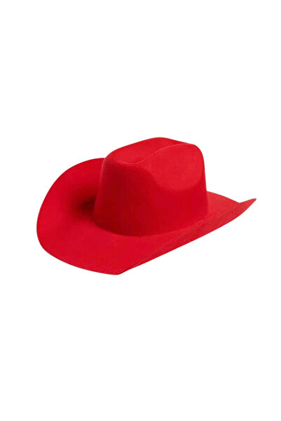 Pursehuit Fedora hat, red, wool, cowboy style, adjustable, Hedley