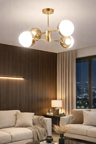 Fer Avize Oscar Modern Lüks Tasarım Gold Renk Kasa - Salon - Mutfak - Yatak O...