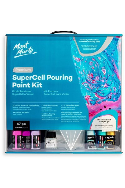 Mont Marte SuperCell Dökme Boya Seti Premium 67 Parça