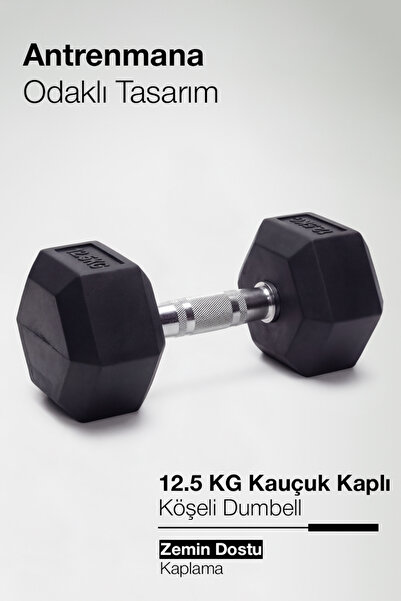 Proforce Metal Tutmalı Çelik Ağırlıklı Tekli Dambıl-KDB 12,5 Kg Tekli