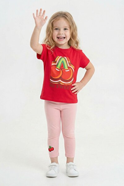 Haribo Girl's Fuchsia/Pink Combed Cotton Tights Suit