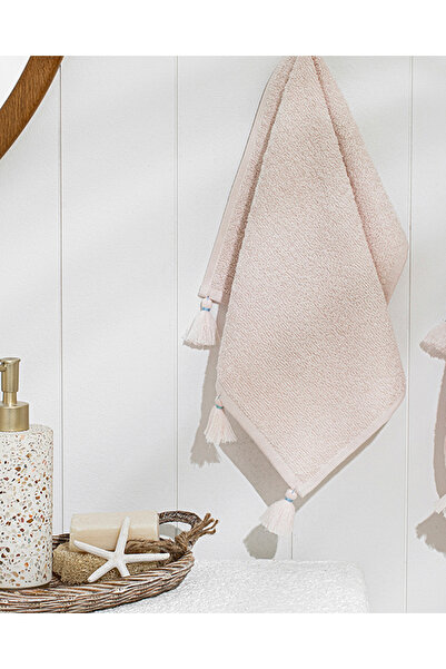 English Home Nico Pamuklu Püsküllü El Havlusu Açık Bej