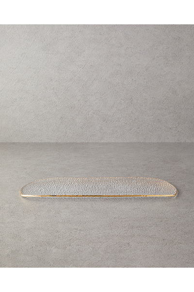 English Home Myla Cam Kayık Tabak 47x17 cm Gold