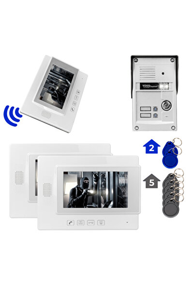 Powermaster Görüntülü Görüntülü Diafon Kapı Zili Sistemi 1 Dairelik Gece Görü...
